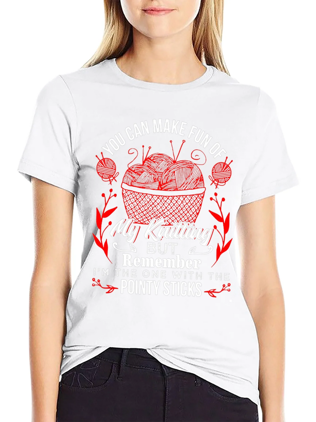 Knitting Humor T-Shirt - Pointy Sticks Design product image 11