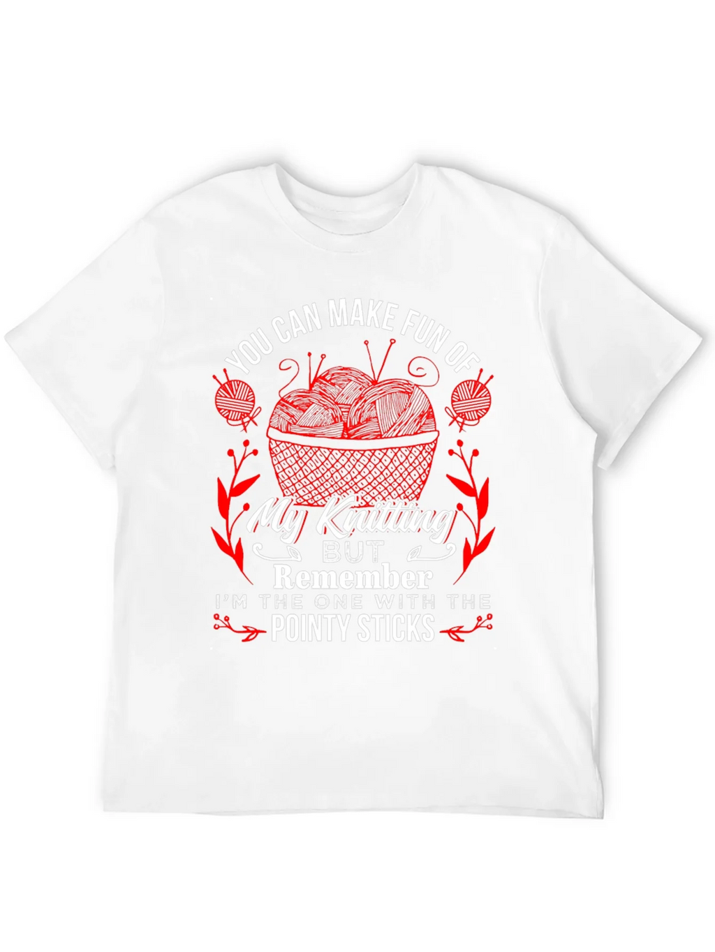 Knitting Humor T-Shirt - Pointy Sticks Design product image 3