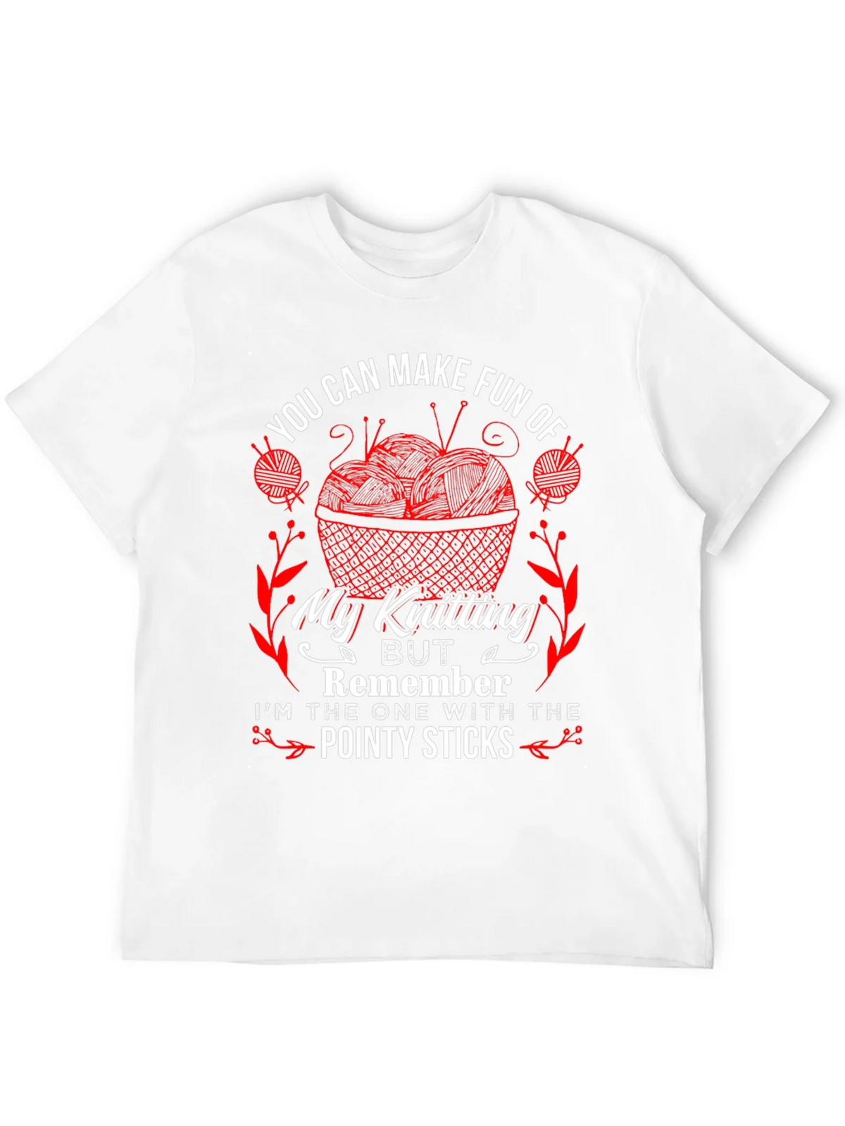 Knitting Humor T-Shirt - Pointy Sticks Design product image 3