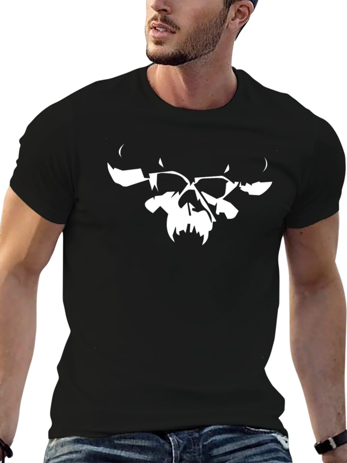 Skull Graphic Tee - Black Cotton Blend product image 9