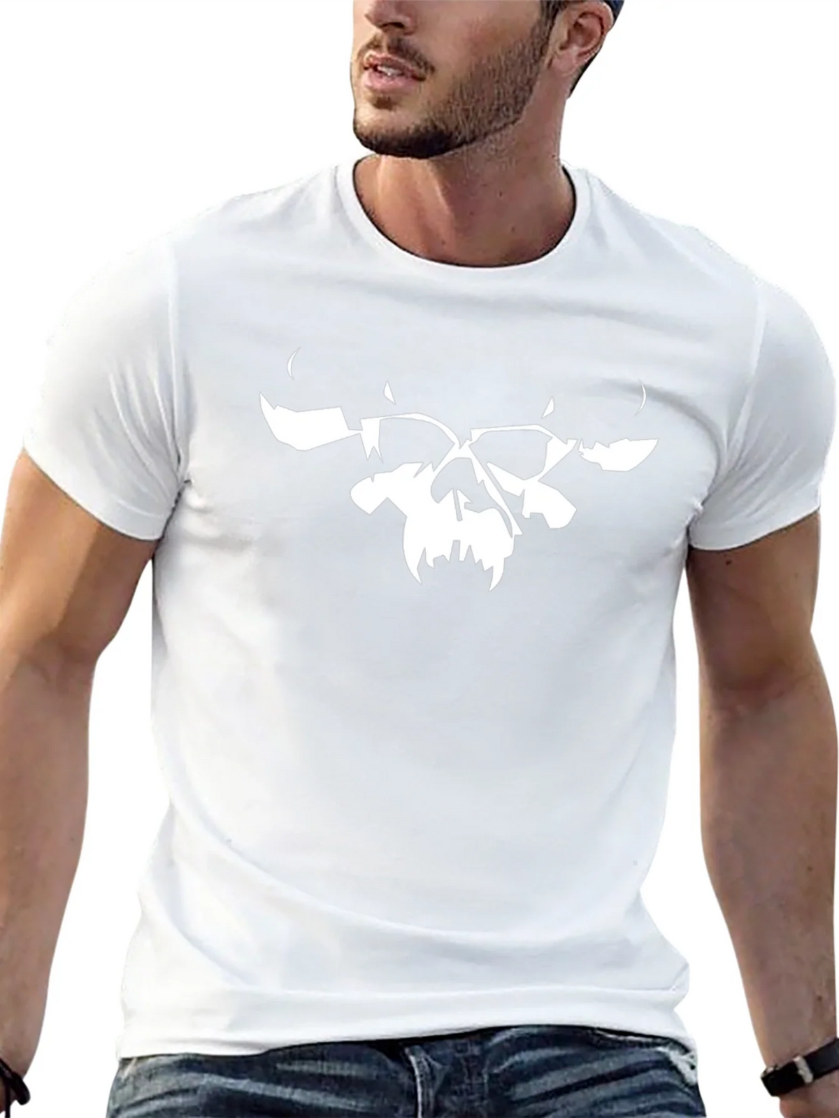 Skull Graphic Tee - Black Cotton Blend product image 4