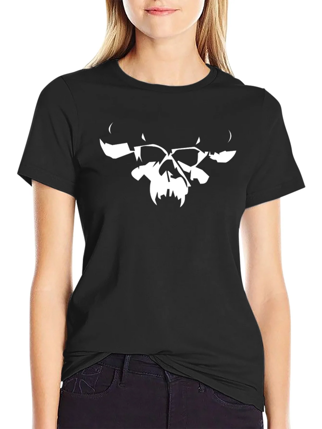 Skull Graphic Tee - Black Cotton Blend product image 5