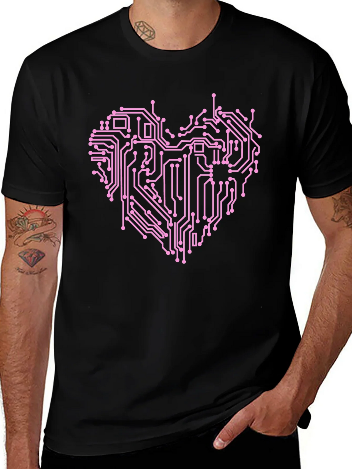 Circuit Board Heart Graphic T-Shirt product image 1