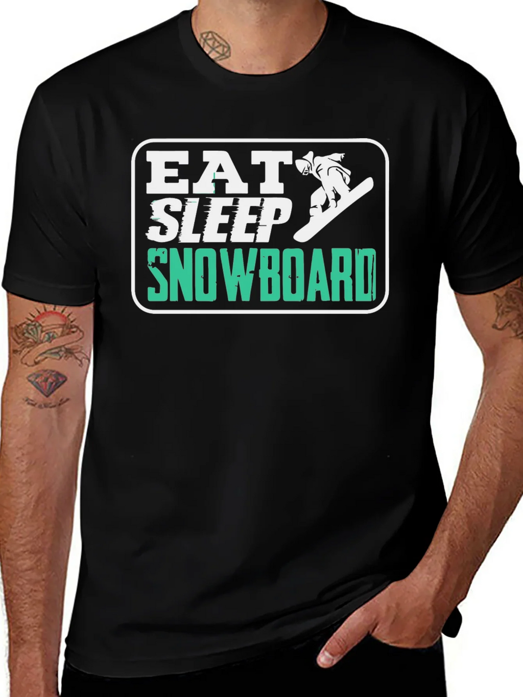 Eat Sleep Snowboard T-Shirt - Fun Graphic Tee product image 1