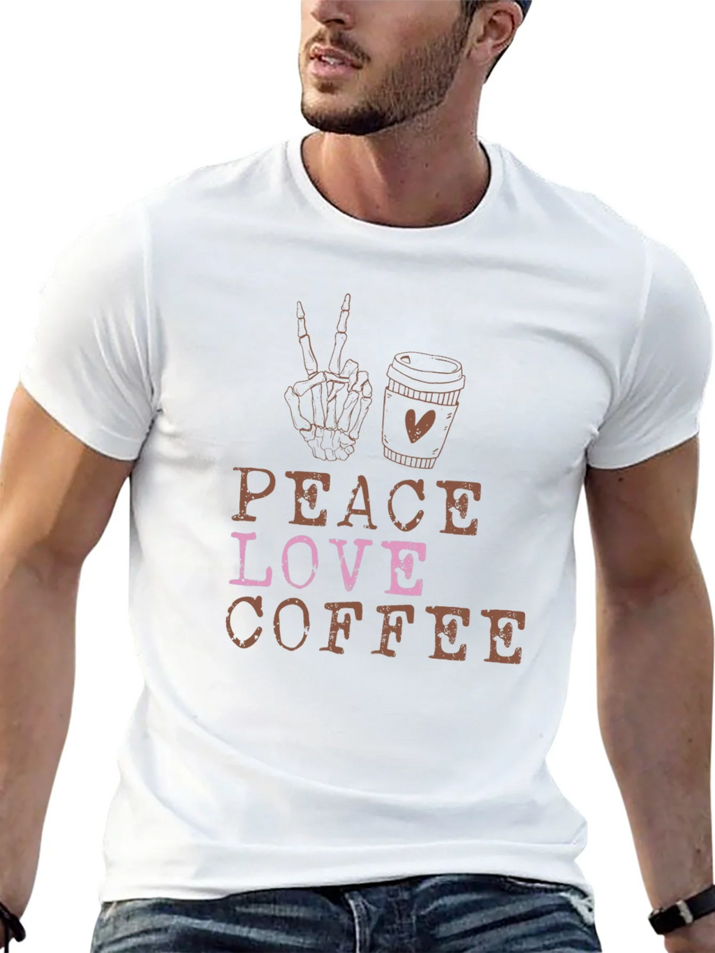 Peace Love Coffee Black Graphic Tee product image 12