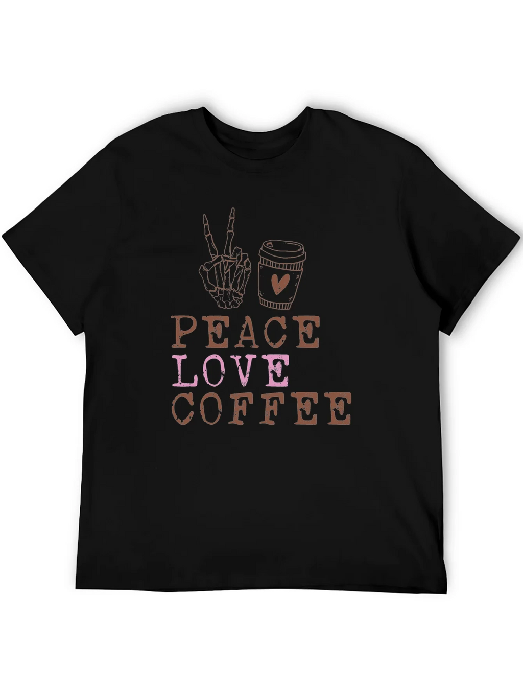 Peace Love Coffee Black Graphic Tee product image 5