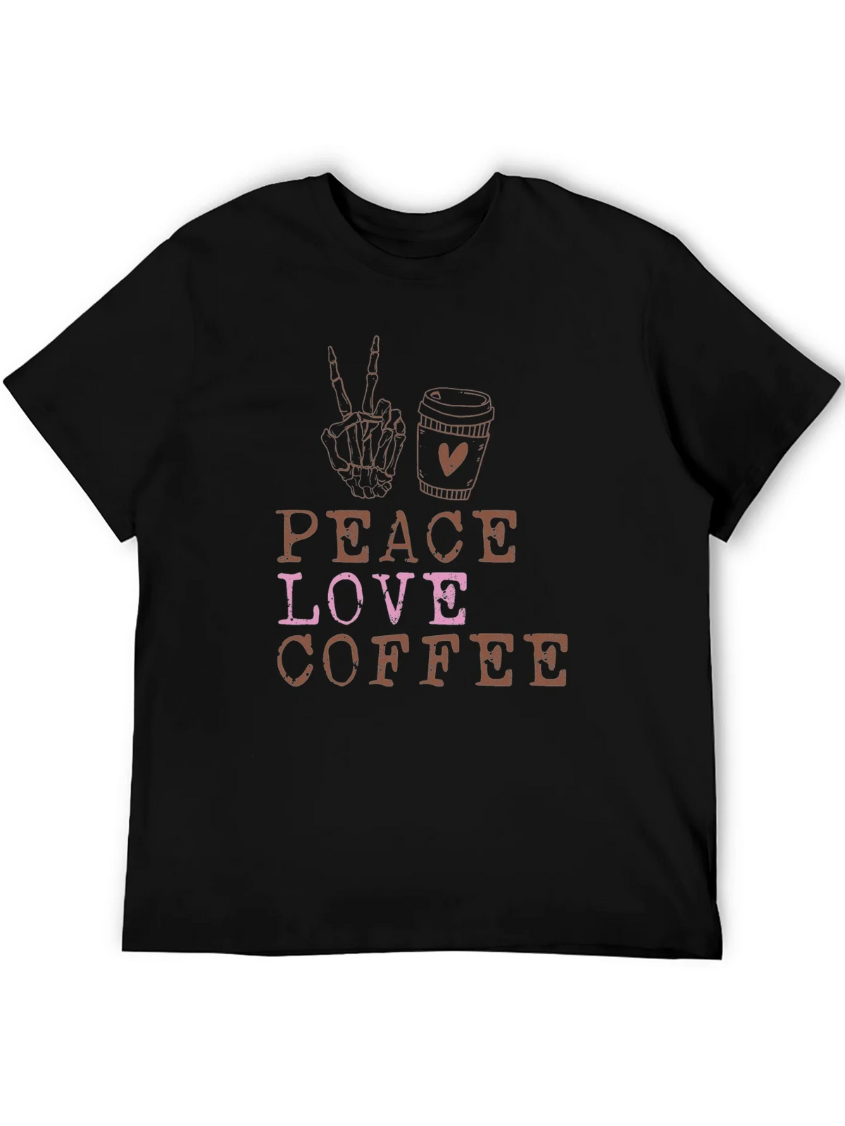 Peace Love Coffee Black Graphic Tee product image 5