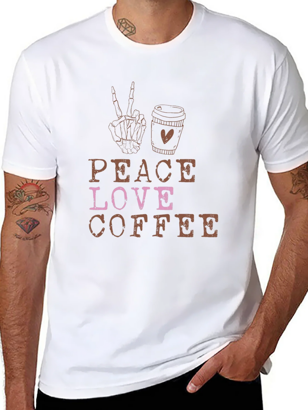 Peace Love Coffee Black Graphic Tee product image 7