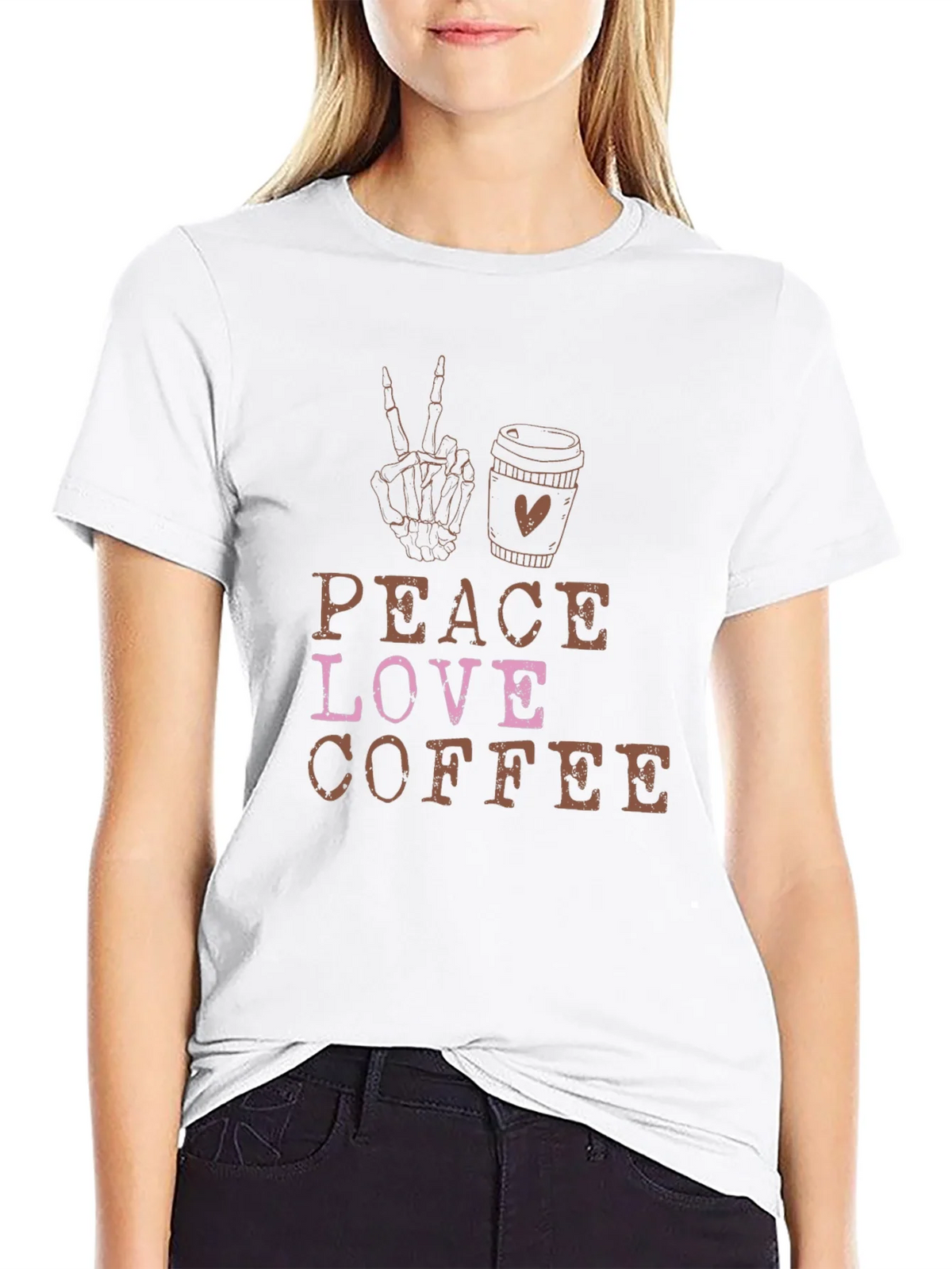 Peace Love Coffee Black Graphic Tee product image 8