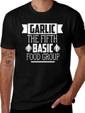 Garlic The Fifth Basic Food Group Black T-Shirt product image 1