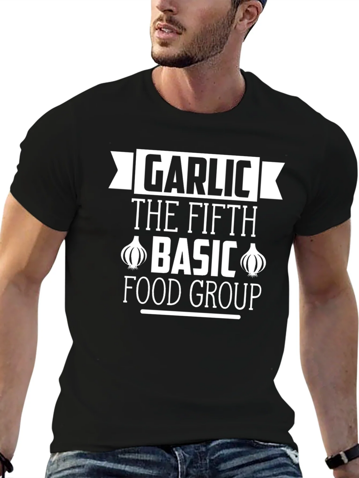 Garlic The Fifth Basic Food Group Black T-Shirt product image 9