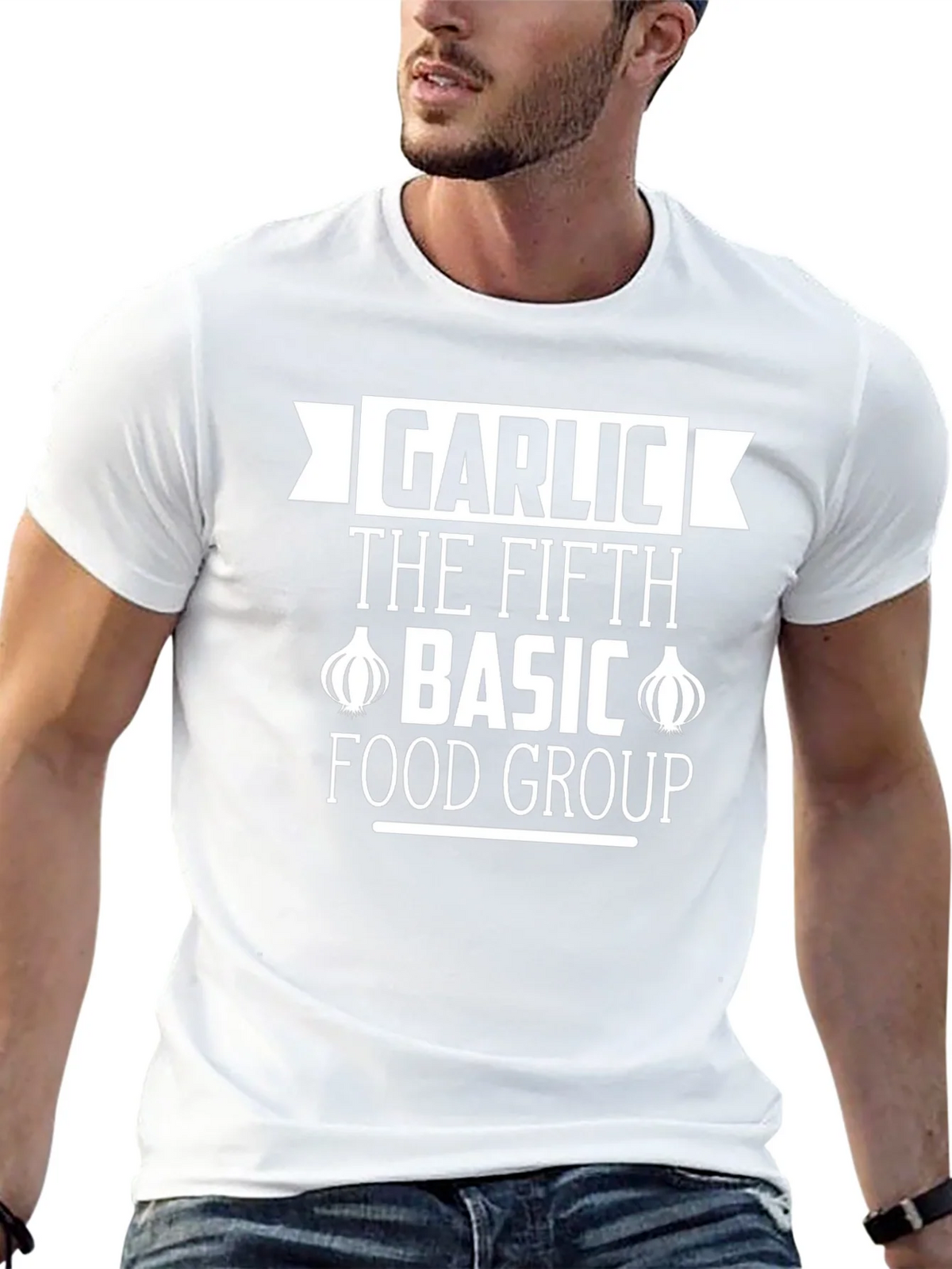 Garlic The Fifth Basic Food Group Black T-Shirt product image 4