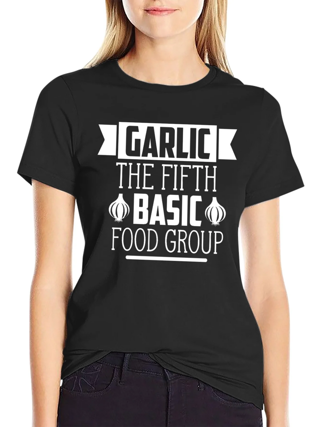 Garlic The Fifth Basic Food Group Black T-Shirt product image 5