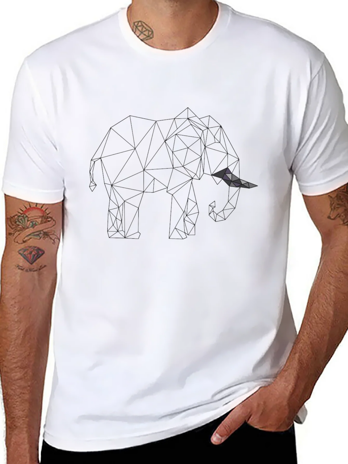Mens Black Geometric Graphic T-Shirt product image 9