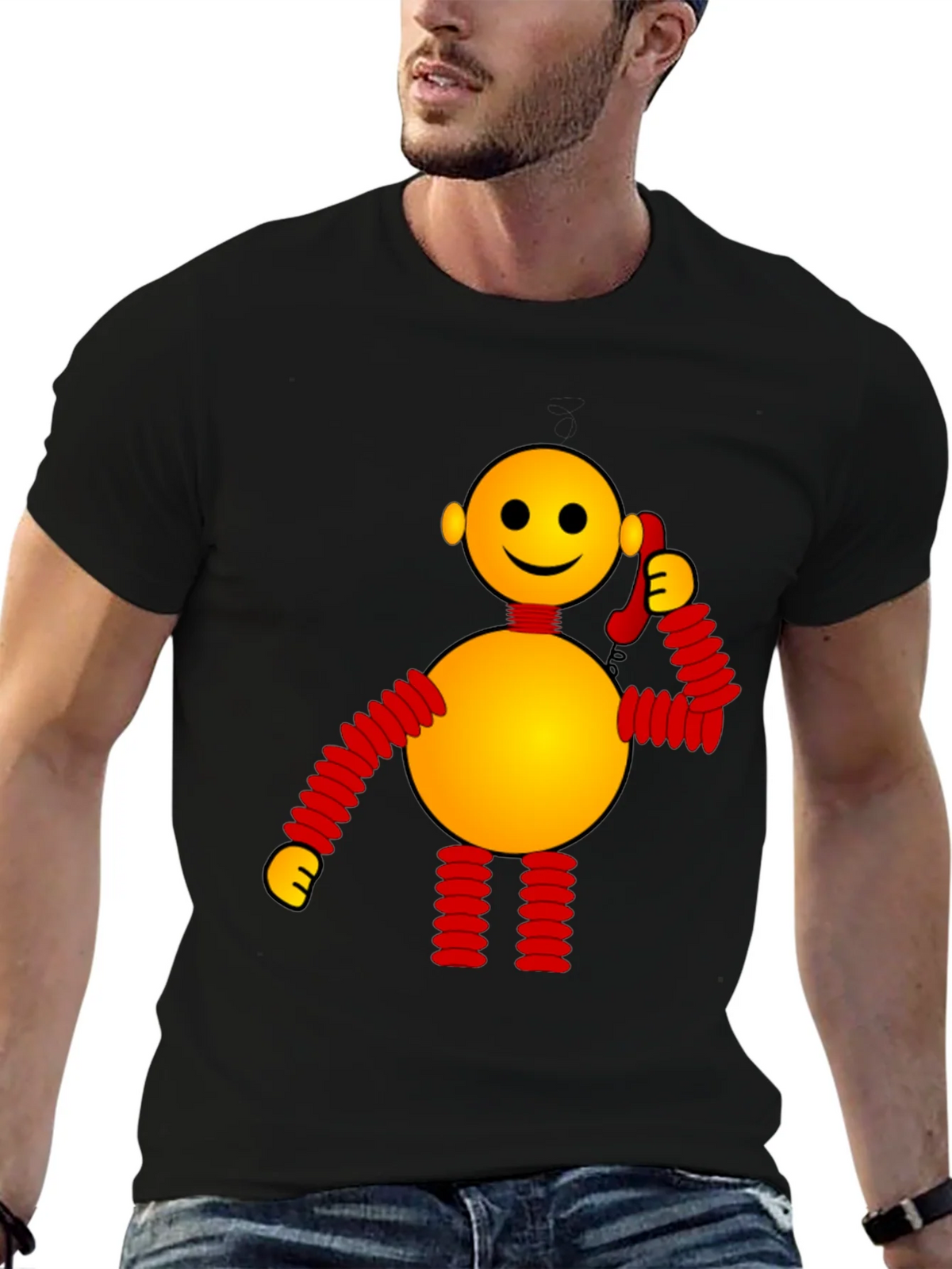 Whimsical Robot Graphic Tee - Black product image 9