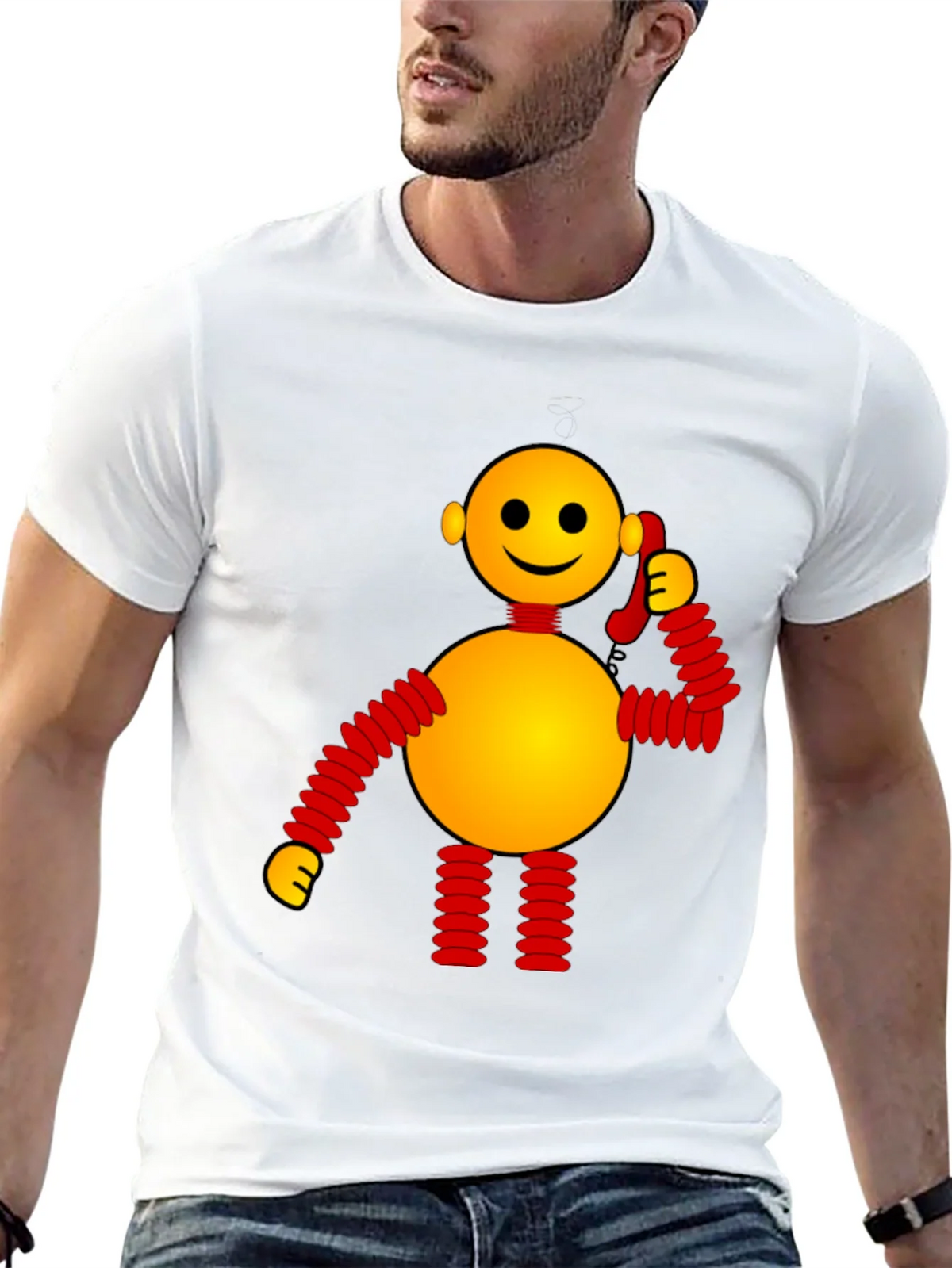 Whimsical Robot Graphic Tee - Black product image 4