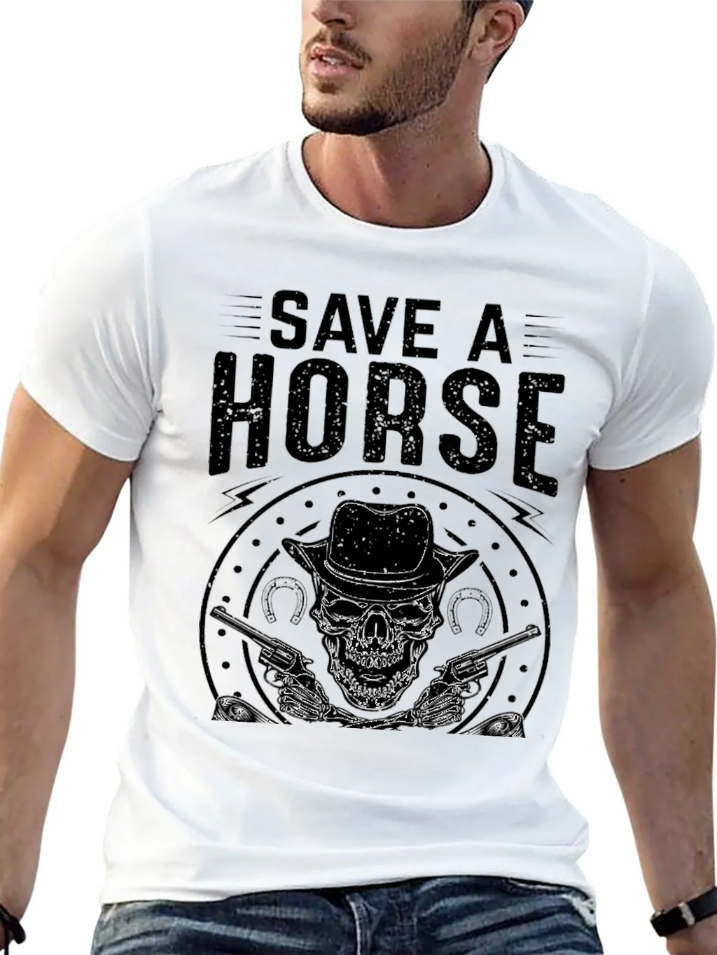 Save a Horse Skull Graphic Tee - Western Style product image 4