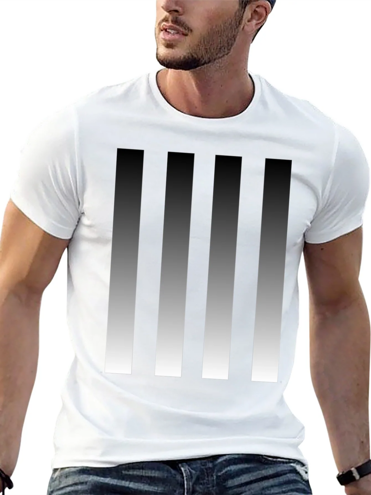Modern Gradient Stripes Graphic Tee product image 4