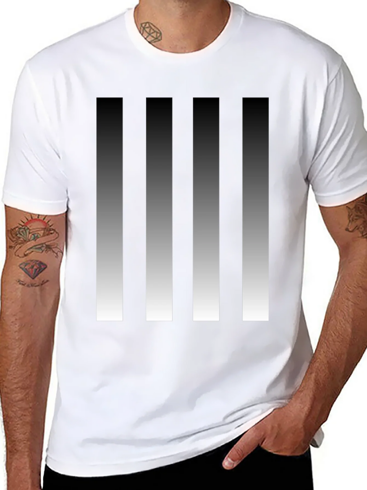 Modern Gradient Stripes Graphic Tee product image 10