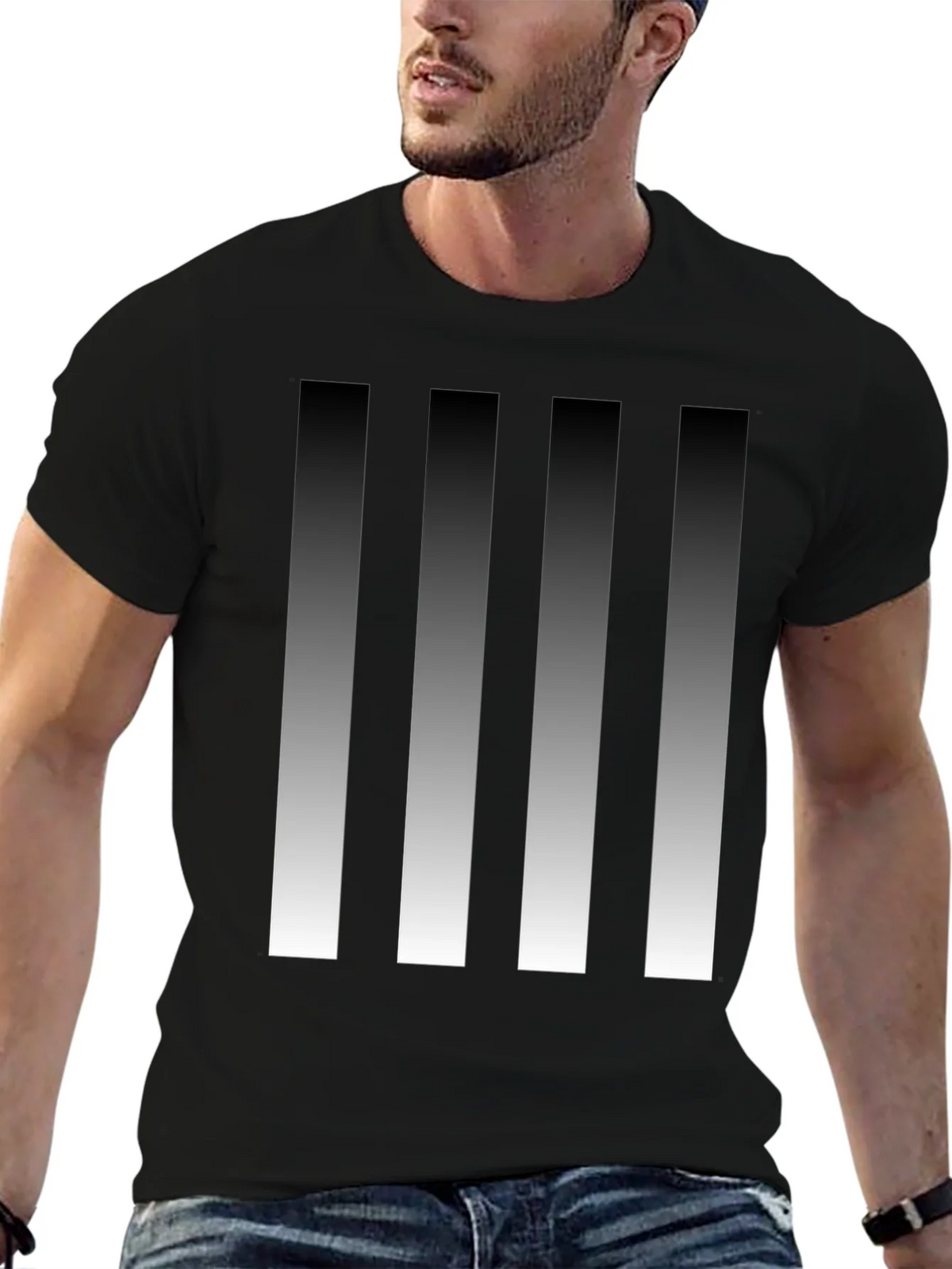 Modern Gradient Stripes Graphic Tee product image 9