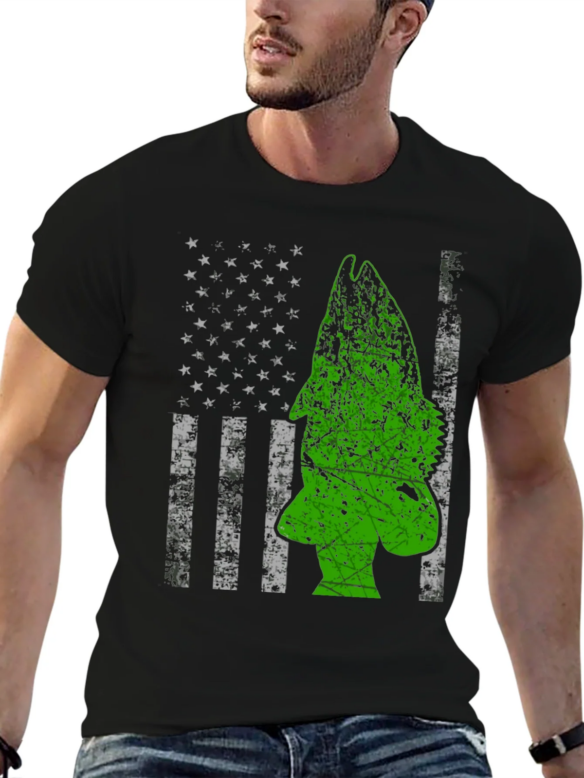 American Flag Bass Fishing Graphic Tee product image 9