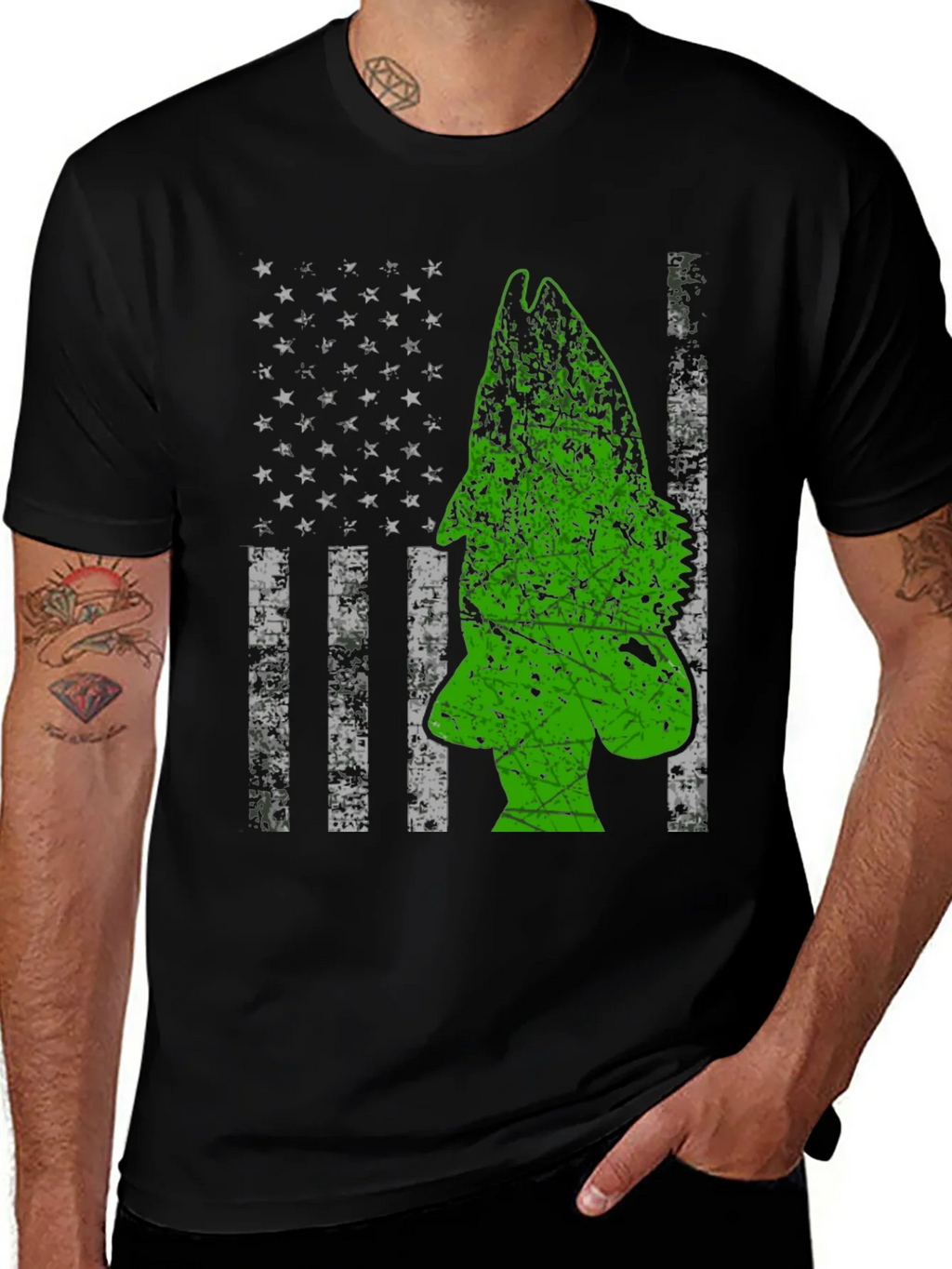 American Flag Bass Fishing Graphic Tee product image 1