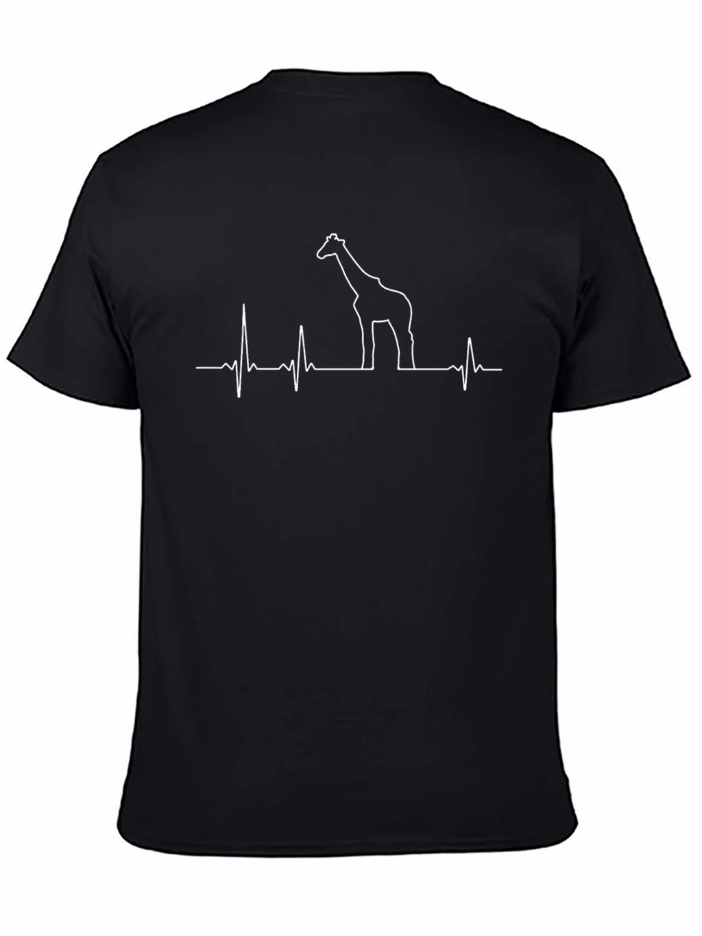 Giraffe Heartbeat T-Shirt - Black Crew Neck Tee product image 6