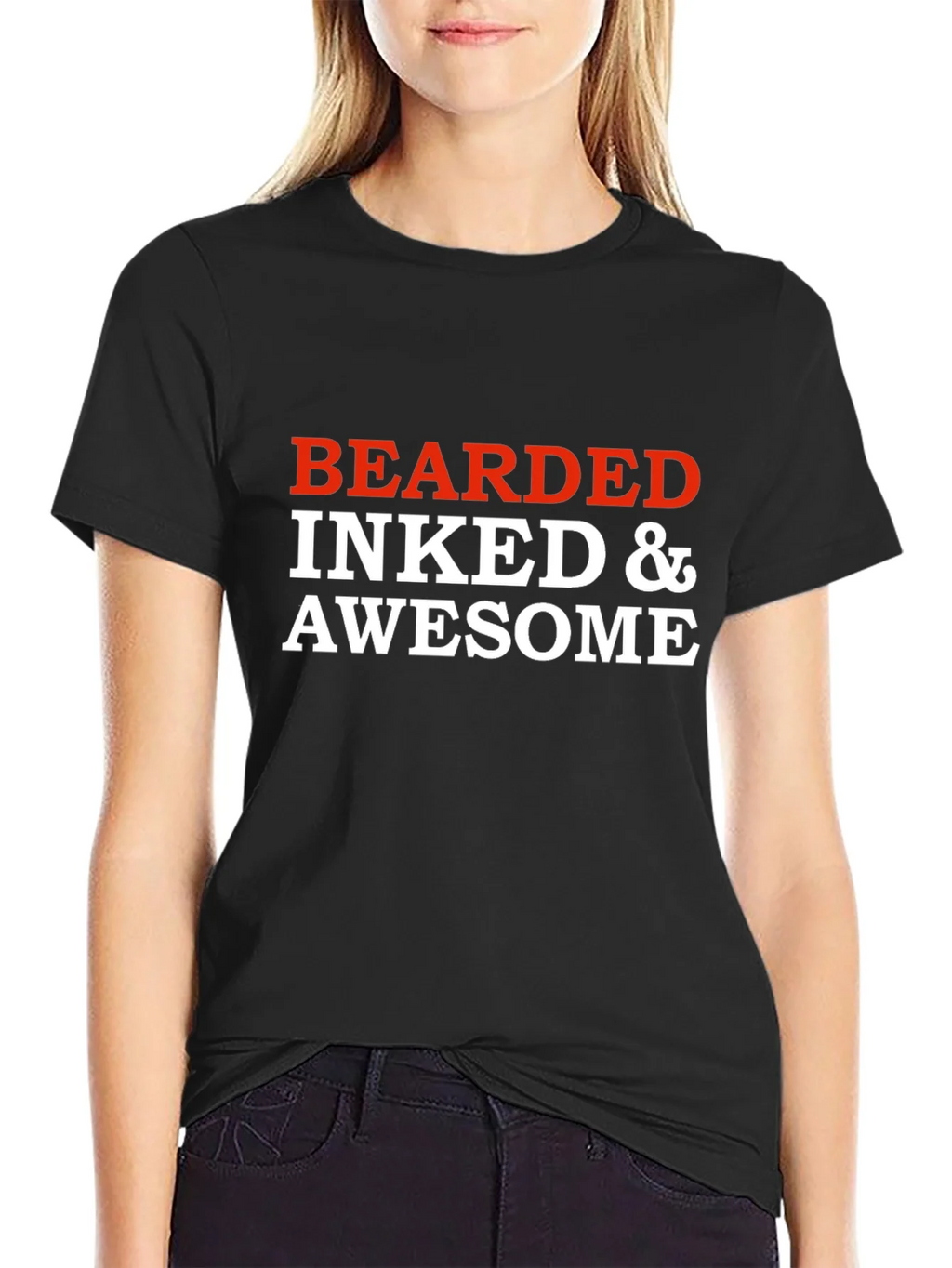 Bearded Inked & Awesome Graphic T-Shirt - Black product image 5