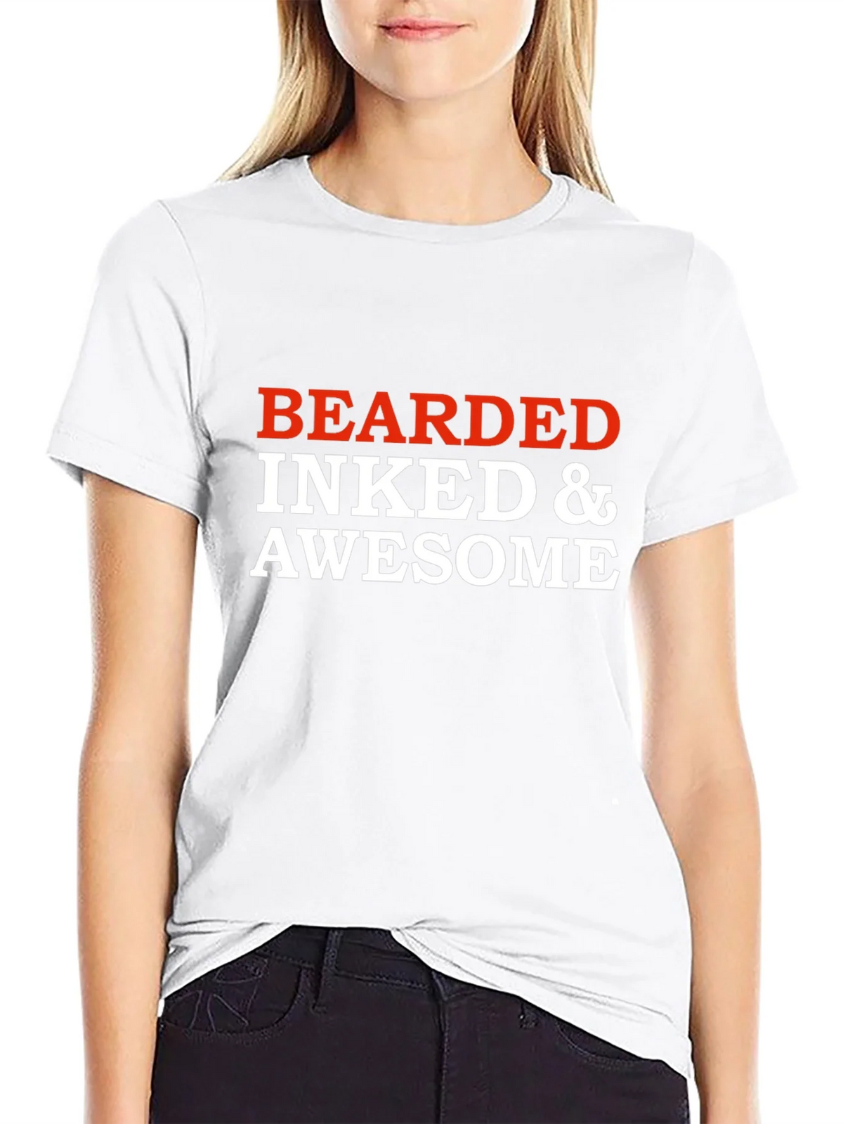 Bearded Inked & Awesome Graphic T-Shirt - Black product image 11