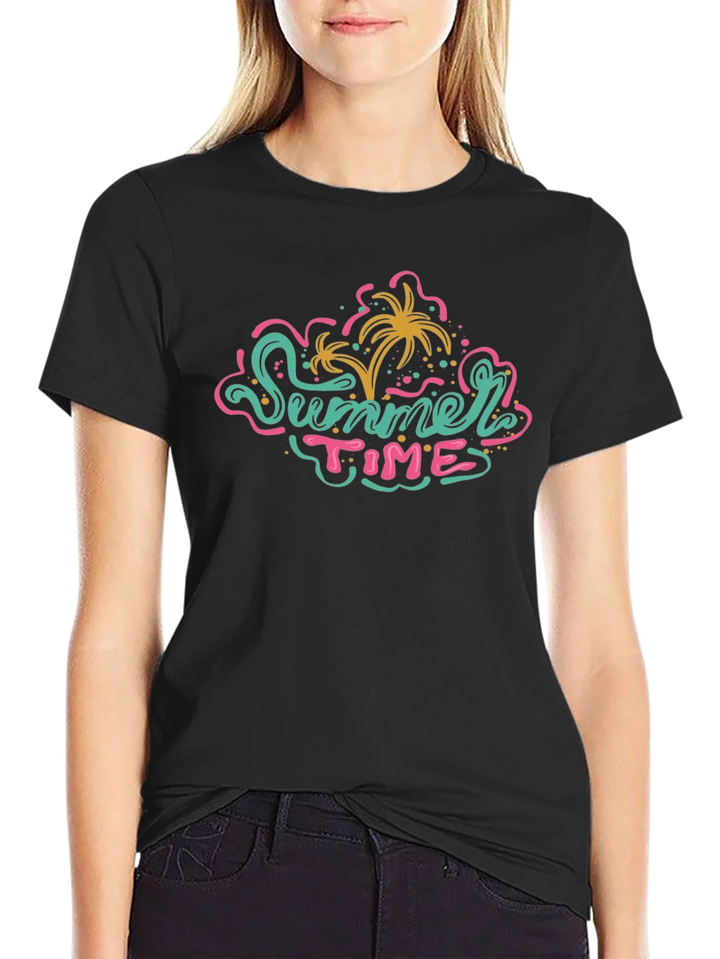 Summer Time Graphic Tee - Black Casual T-Shirt product image 5
