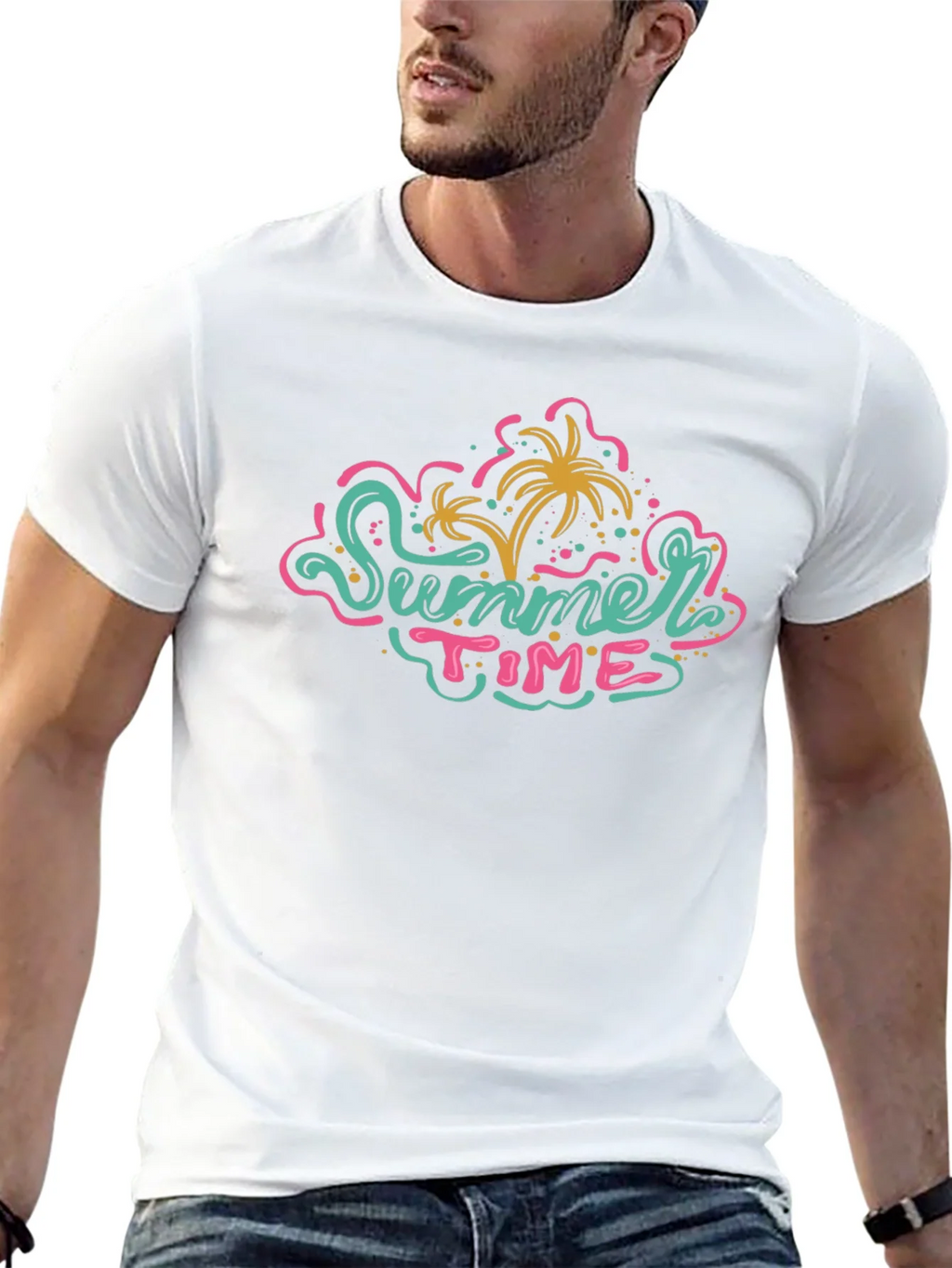 Summer Time Graphic Tee - Black Casual T-Shirt product image 4
