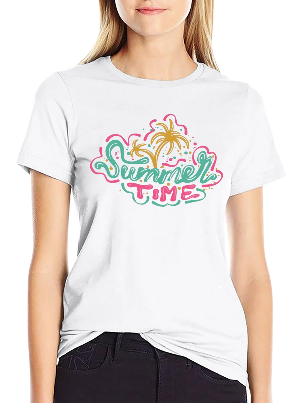 Summer Time Graphic Tee - Black Casual T-Shirt product image 11