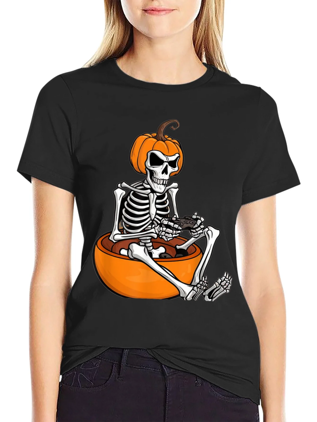Halloween Gamer Skeleton T-Shirt product image 5
