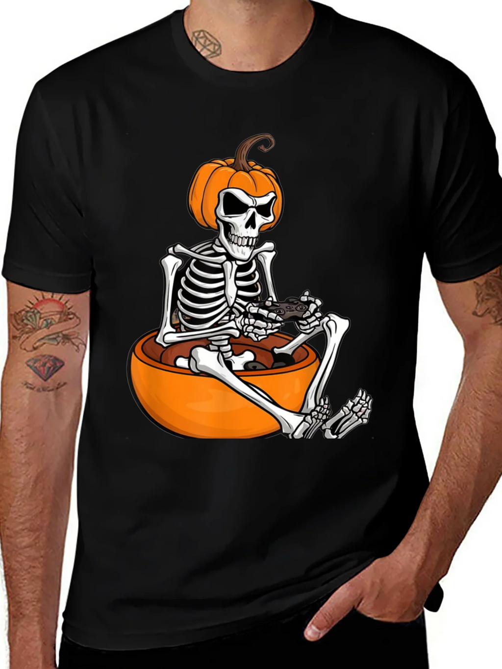 Halloween Gamer Skeleton T-Shirt product image 1