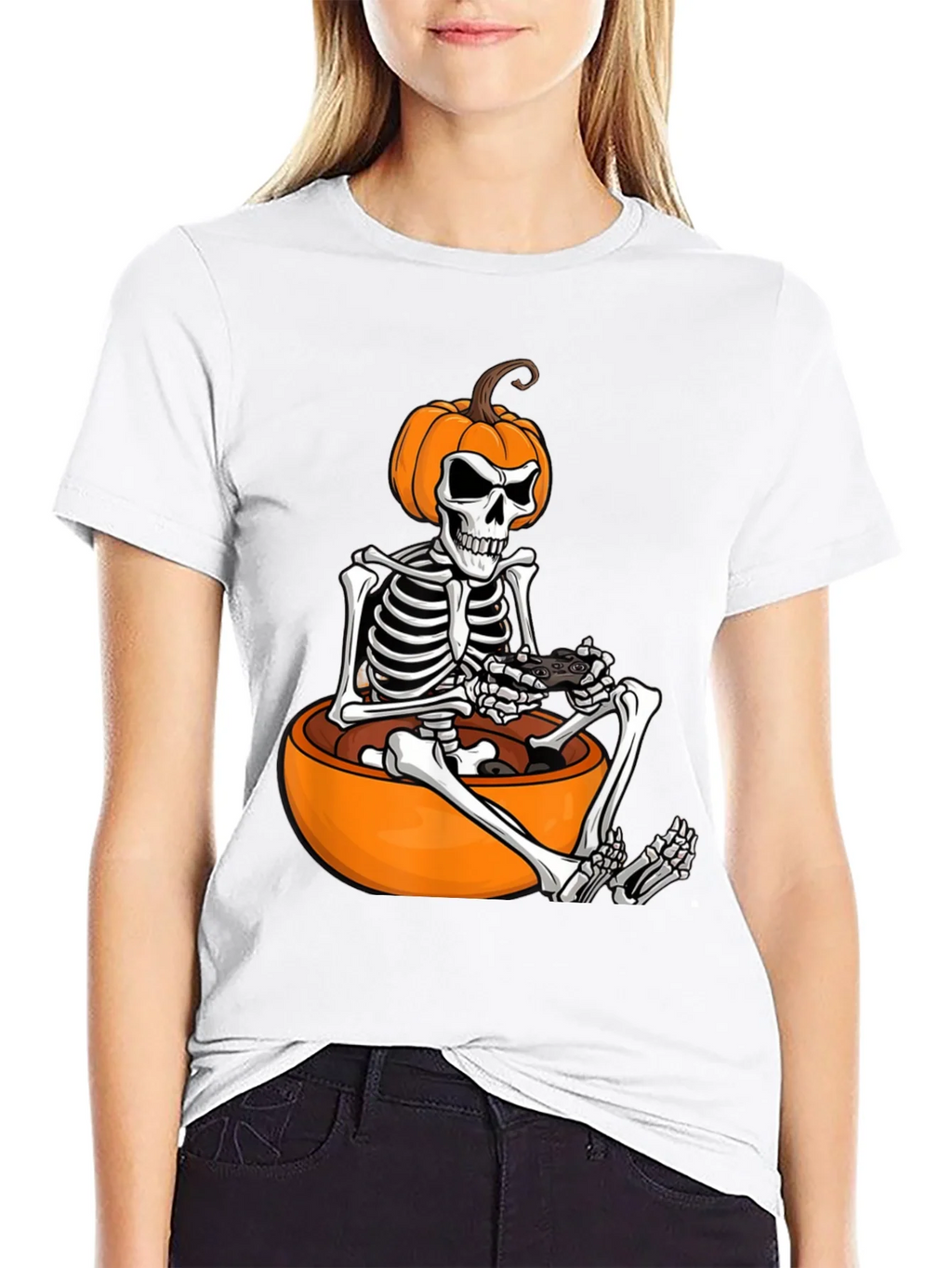 Halloween Gamer Skeleton T-Shirt product image 11