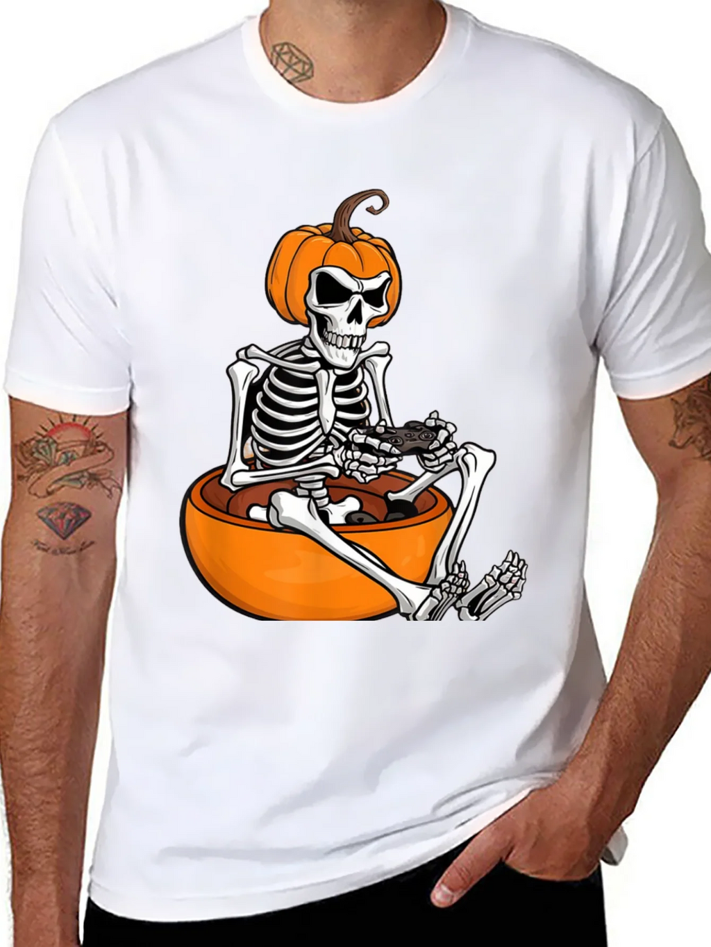 Halloween Gamer Skeleton T-Shirt product image 10