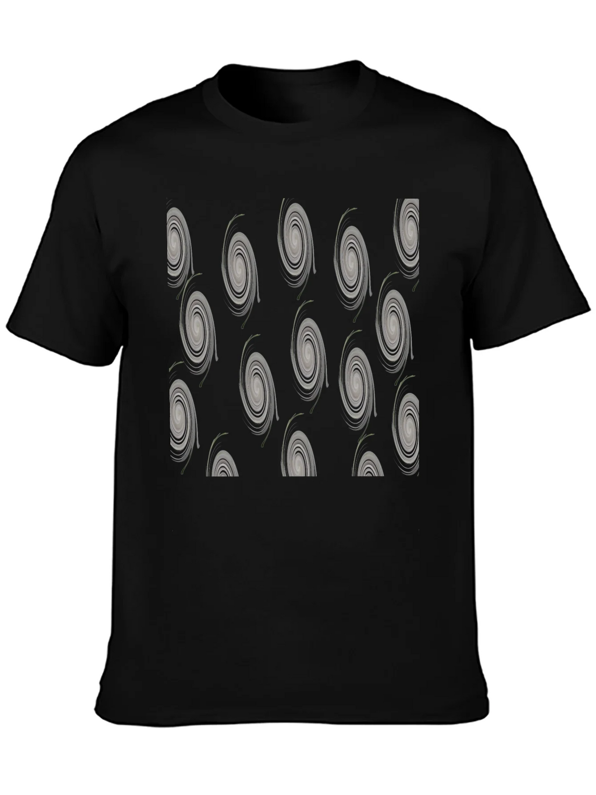 Modern Swirl Pattern Black T-Shirt product image 6