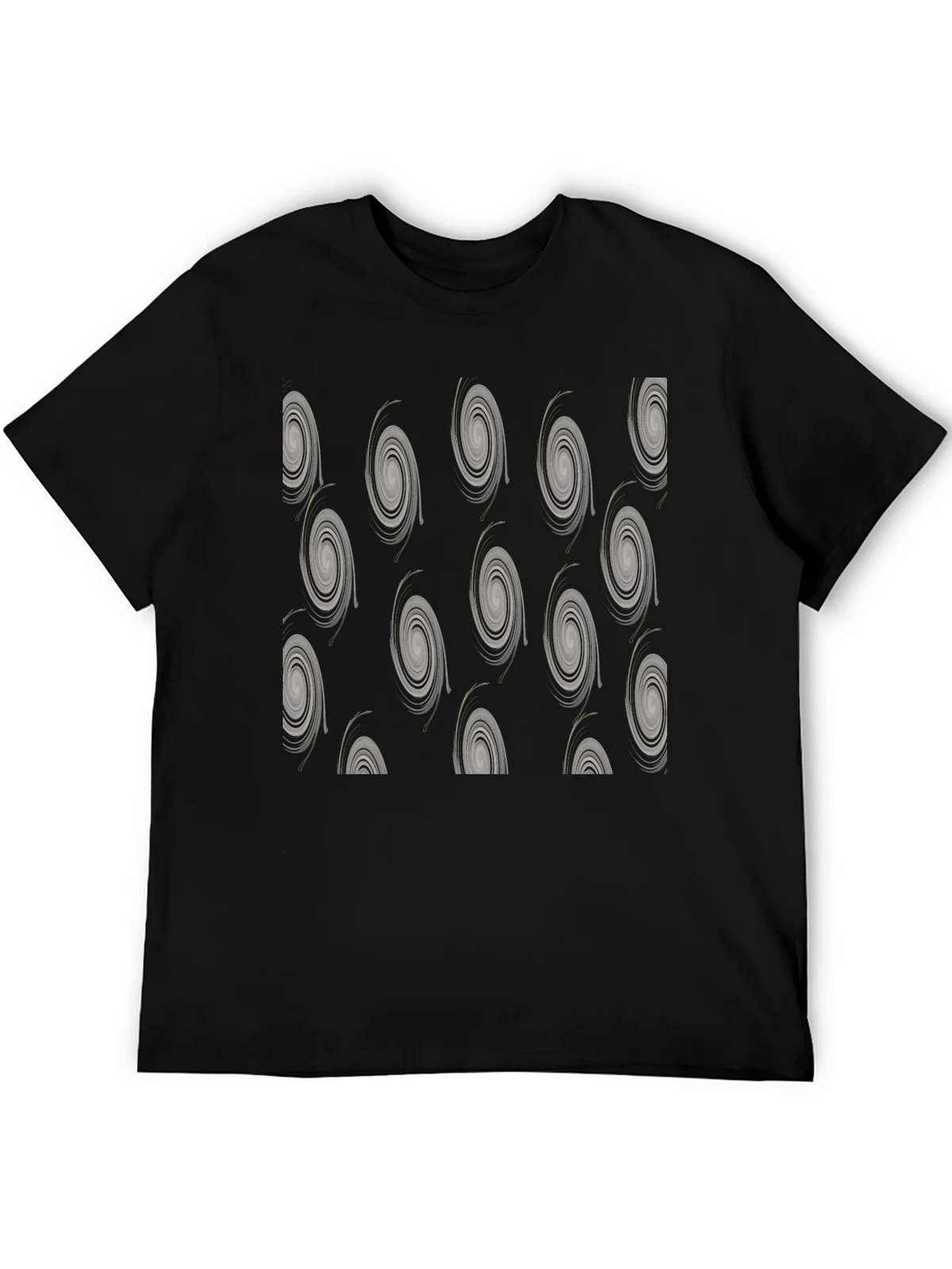 Modern Swirl Pattern Black T-Shirt product image 8