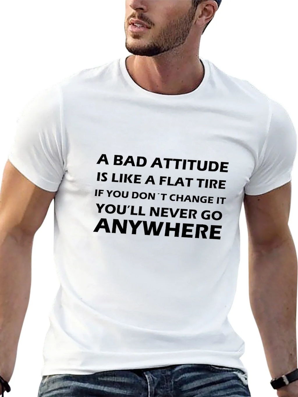 Attitude Flat Tire Graphic T-Shirt product image 4