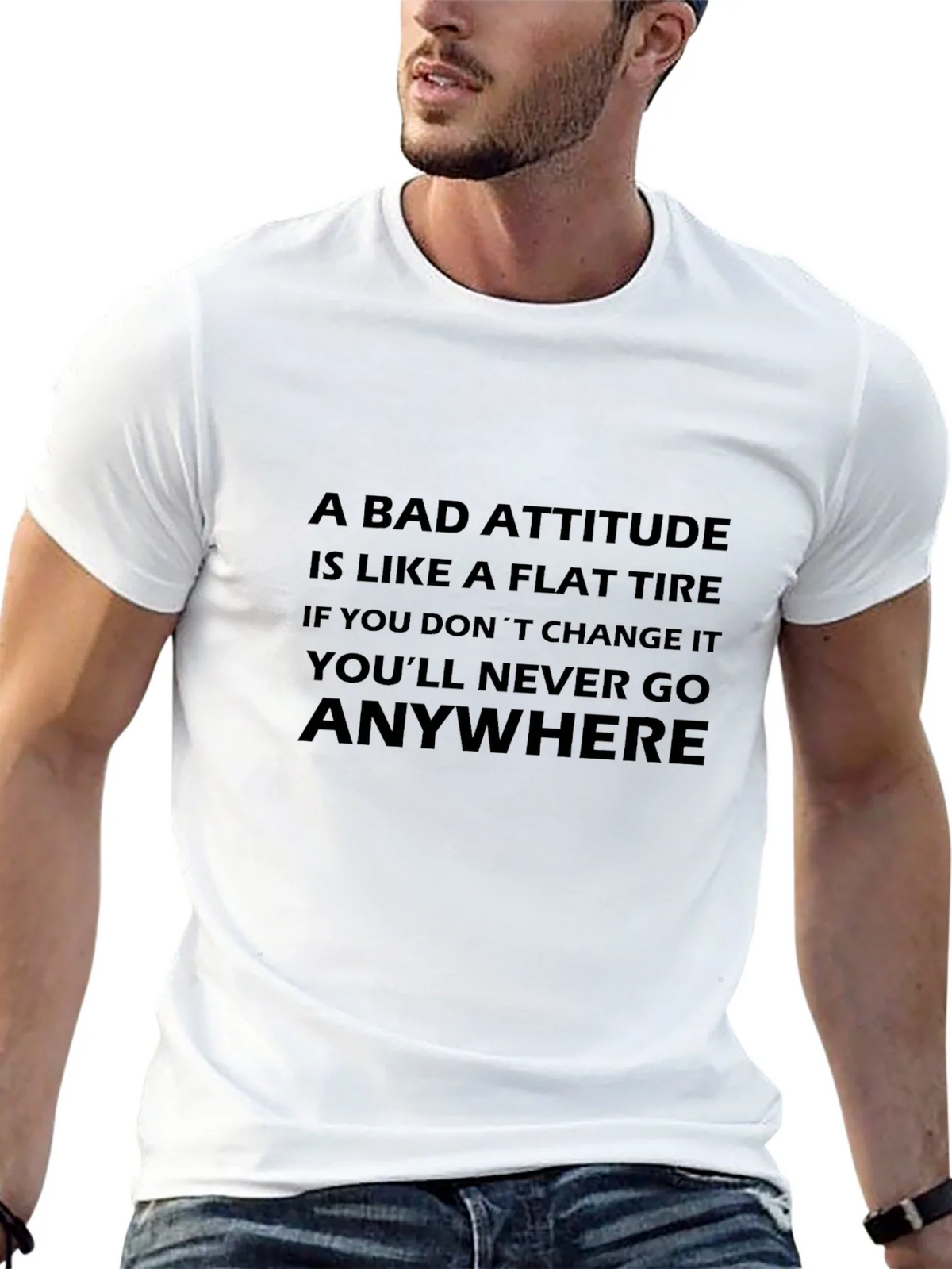 Attitude Flat Tire Graphic T-Shirt product image 4