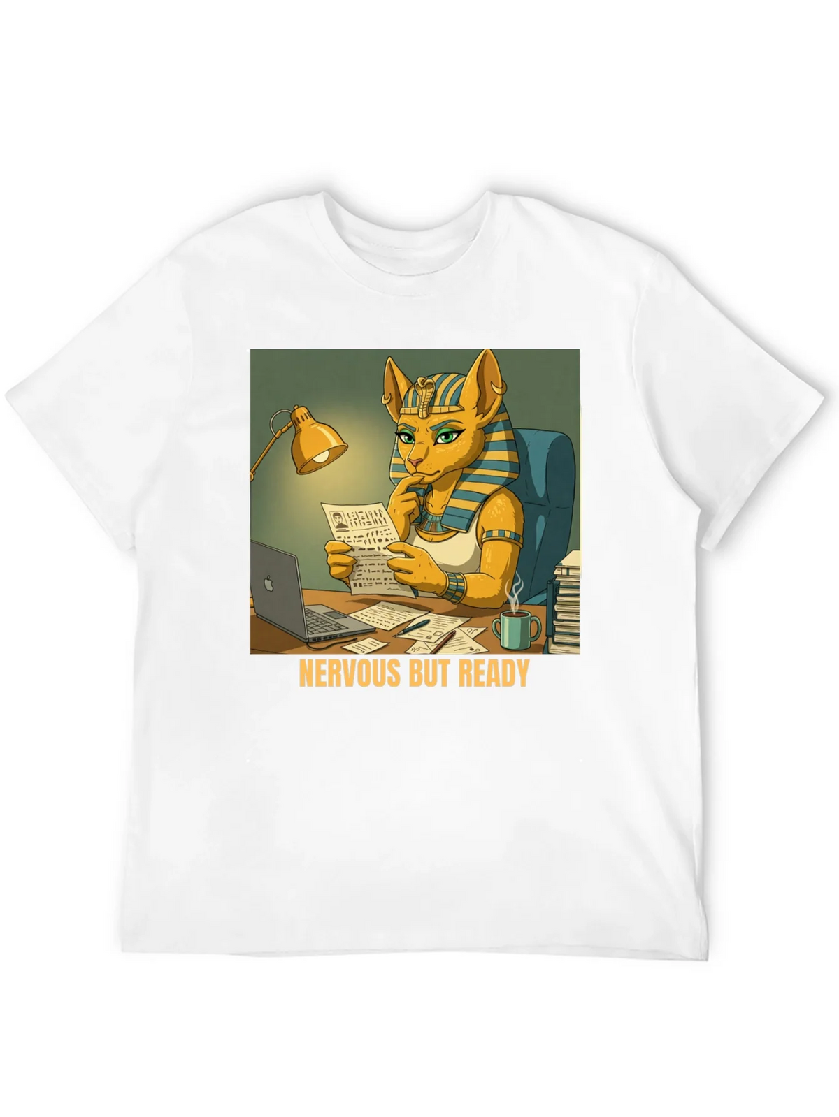 Nervous But Ready Cat Pharaoh T-Shirt product image 3