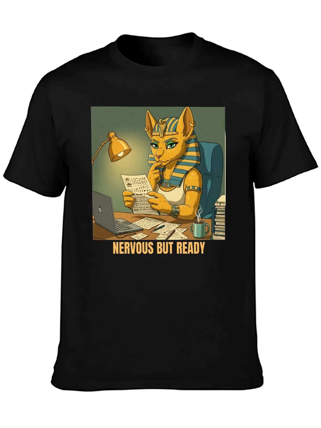 Nervous But Ready Cat Pharaoh T-Shirt product image 6