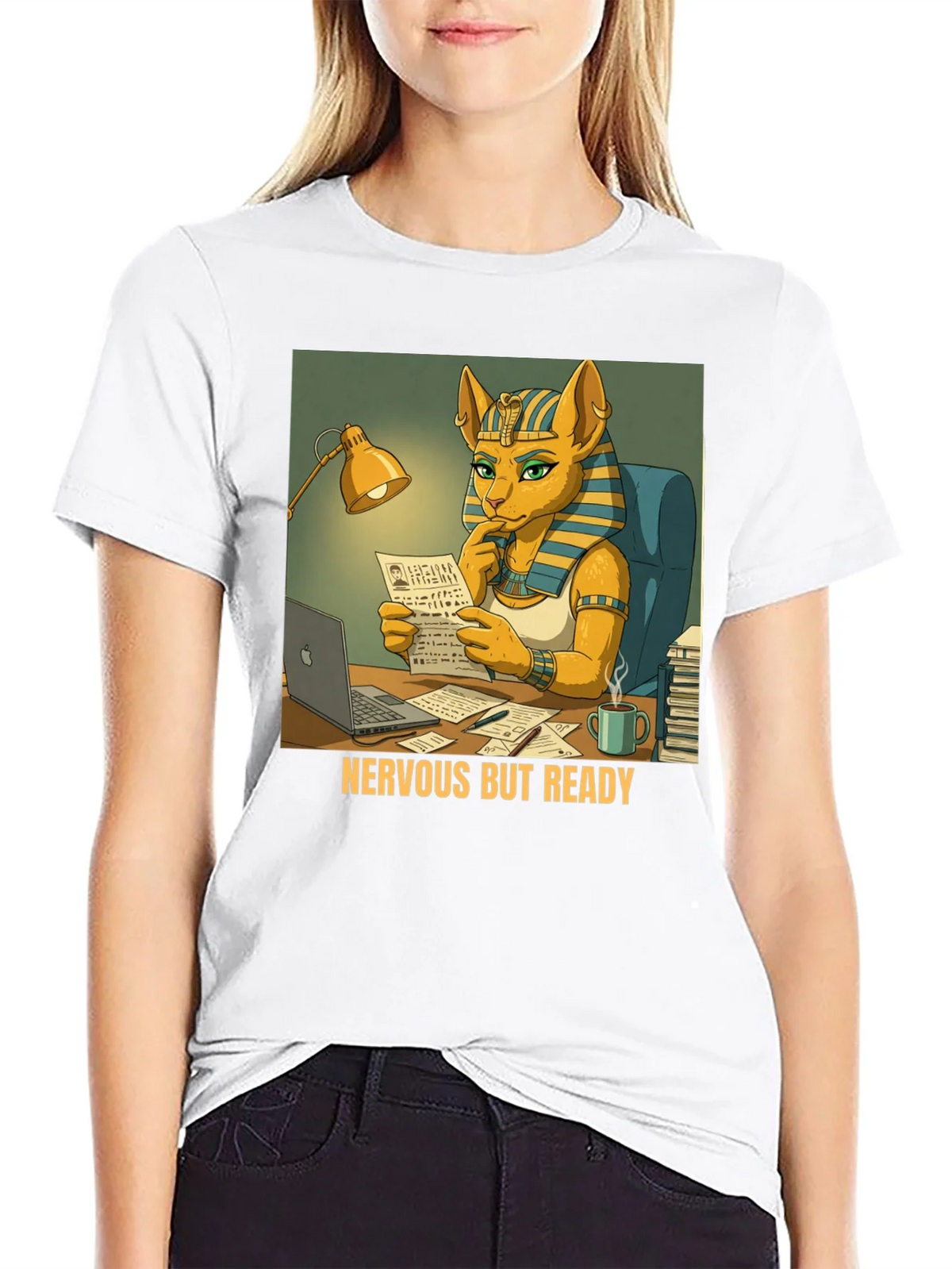 Nervous But Ready Cat Pharaoh T-Shirt product image 11