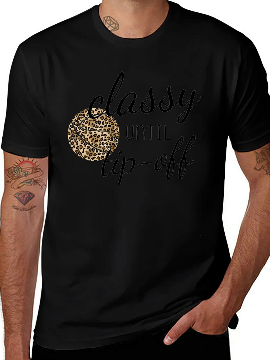 Classy Until Tip-Off Black Graphic Tee product image 1