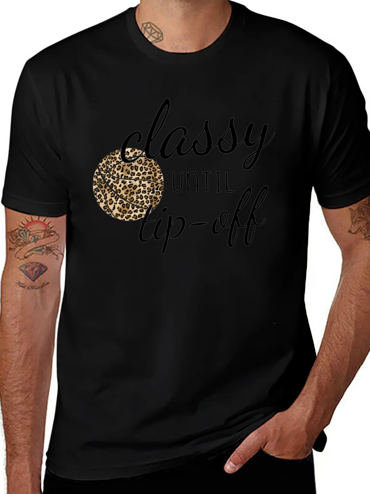 Classy Until Tip-Off Black Graphic Tee product image 1