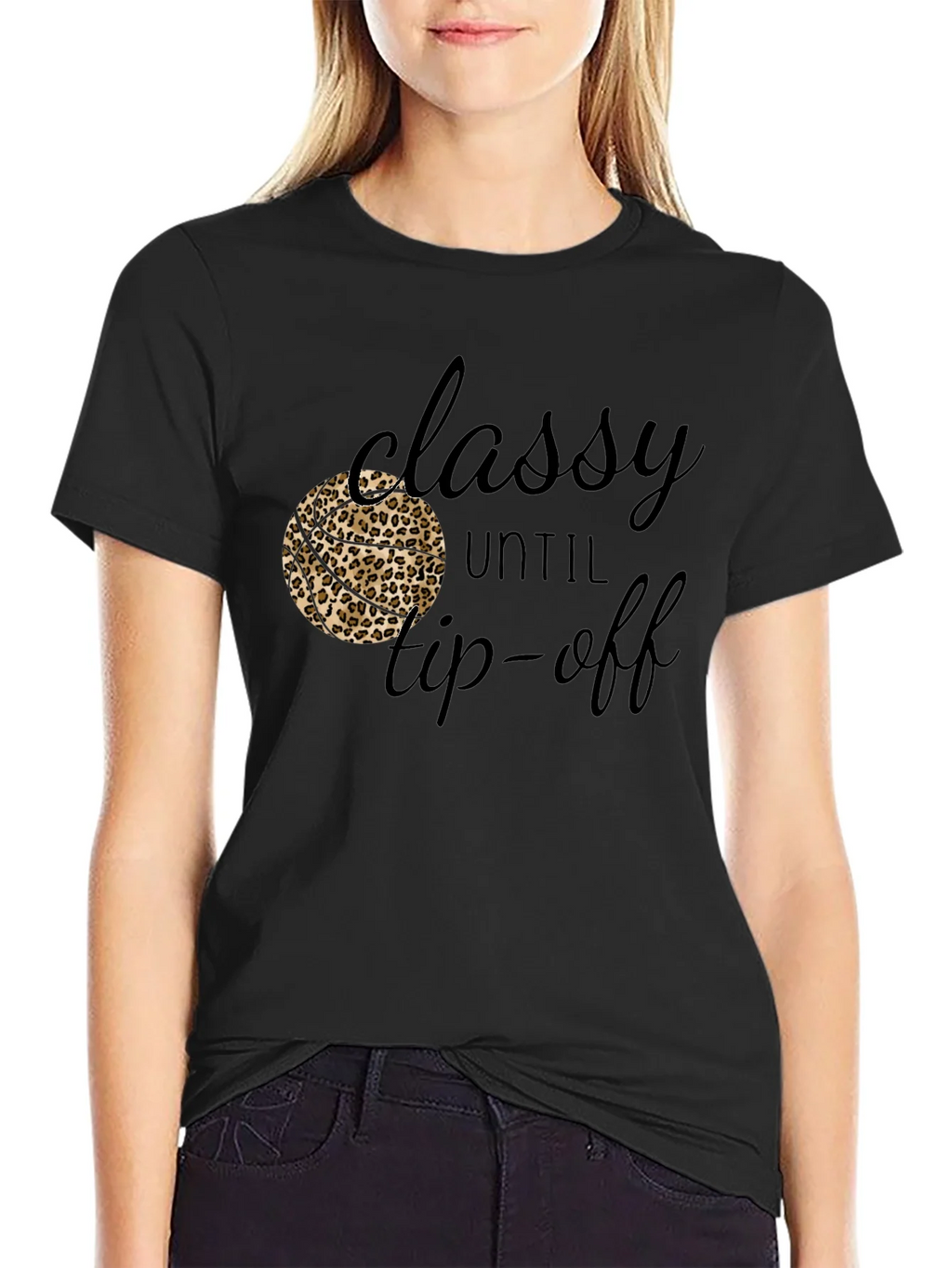Classy Until Tip-Off Black Graphic Tee product image 2