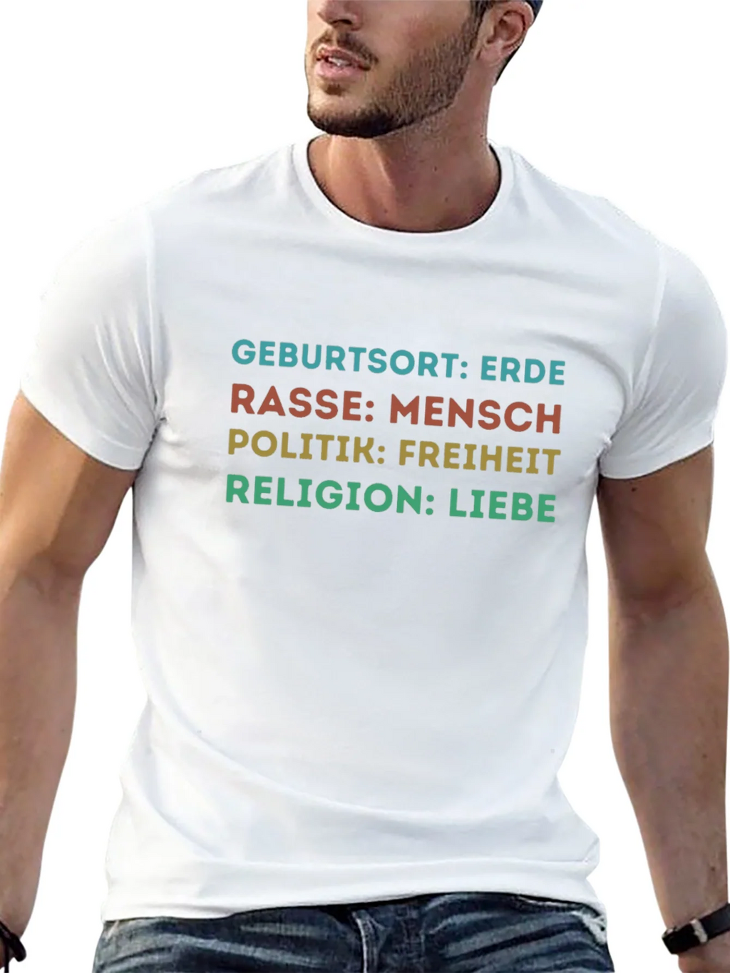 Birthplace Earth Human Race Freedom Love T-Shirt product image 4