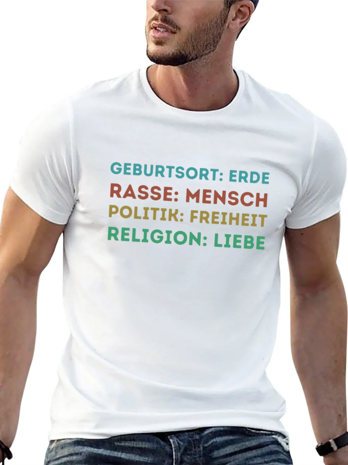 Birthplace Earth Human Race Freedom Love T-Shirt product image 4