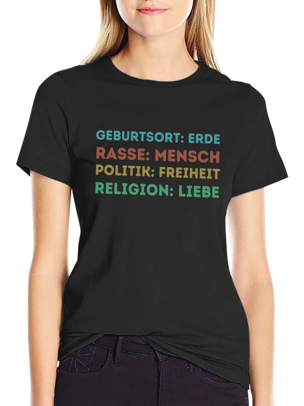 Birthplace Earth Human Race Freedom Love T-Shirt product image 5