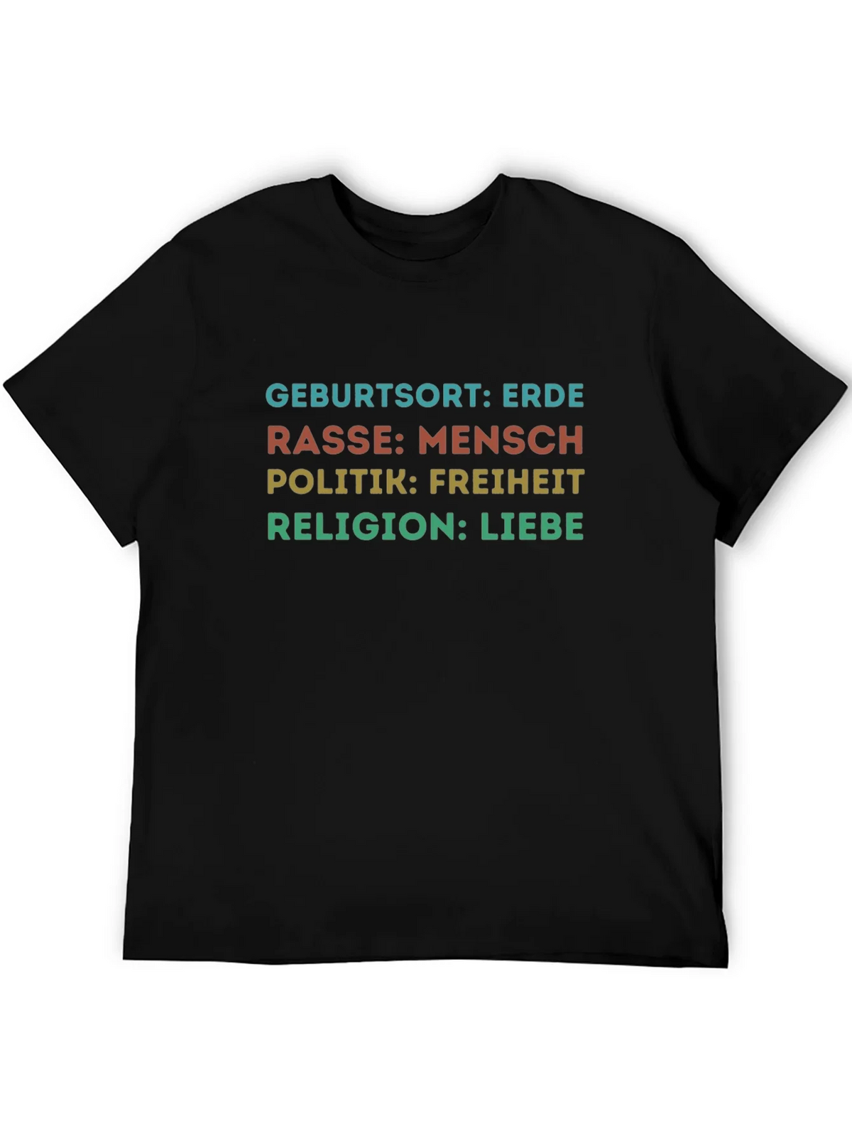 Birthplace Earth Human Race Freedom Love T-Shirt product image 8